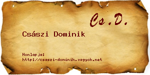 Császi Dominik névjegykártya